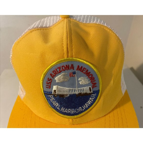 VINTAGE USS Arizona Memorial Pearl Harbor Hat Cap Snap Back M/L - Picture 2 of 9